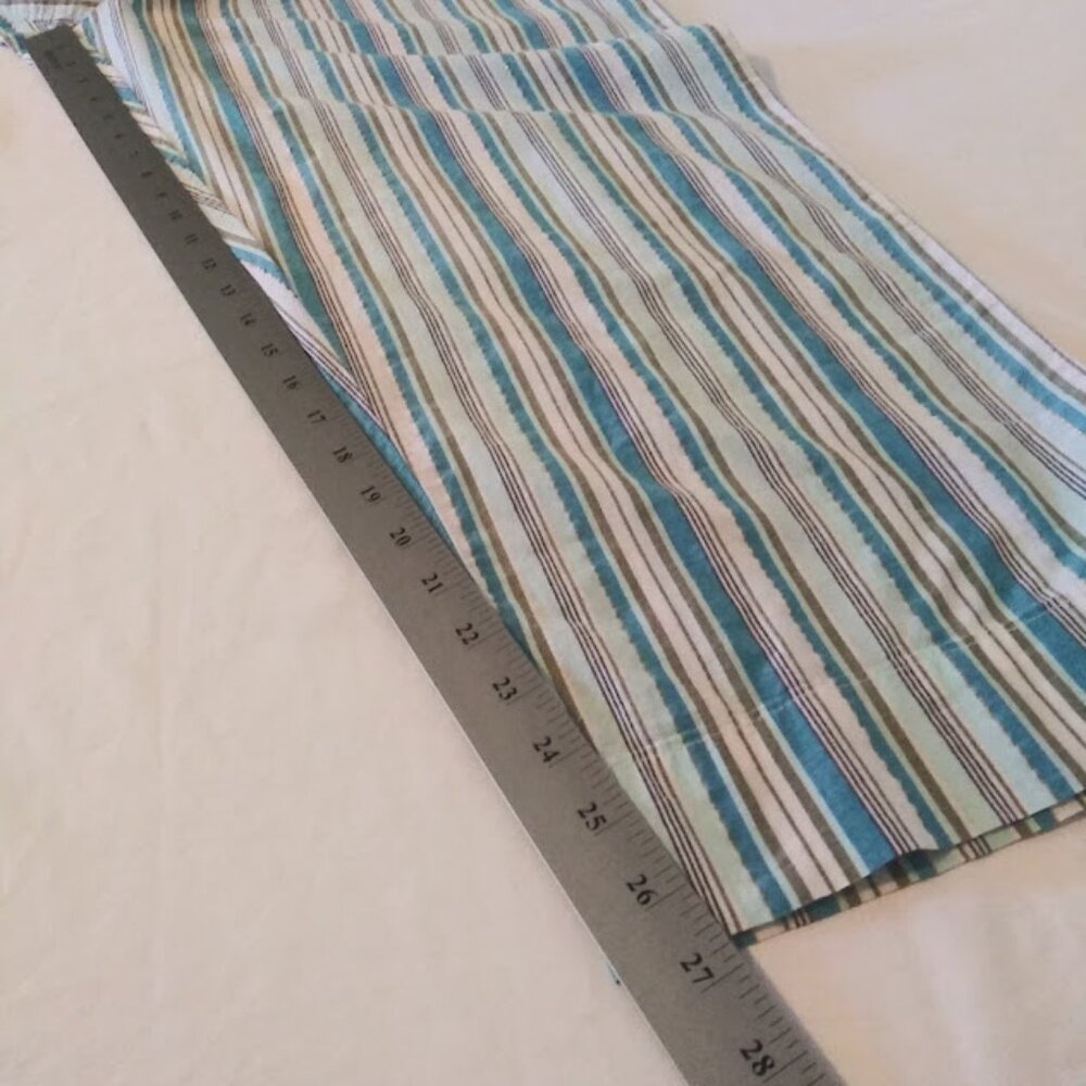 Secret Treasures women's size M (8-10) white, blue and green striped woven pants - Picture 9 of 12